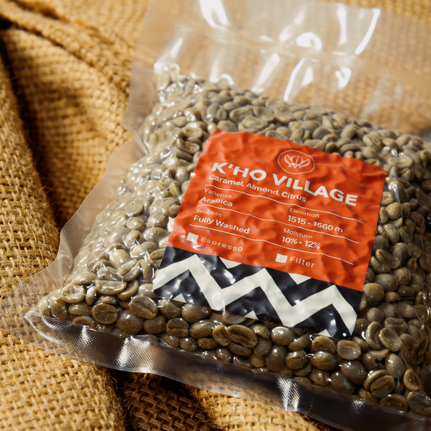 Nhân xanh Arabica - K'HO VILLAGE Lâm Đồng - (Gói 500G)